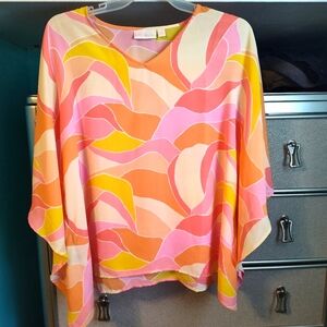 Belle by Kim Gravel Multicolor Abstract Top